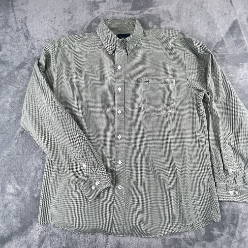 Texas Standard Long Sleeve Button Men's XL Green Pattern Shirt Modern Western